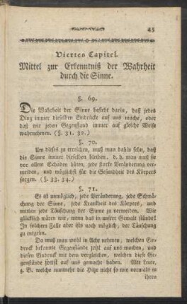 Viertes Capitel. Mittel zur Erkenntniß der Wahrheit durch die Sinne