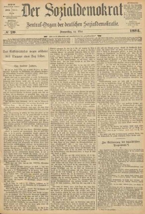 No 20. Donnerstag, 14. Mai 1885.