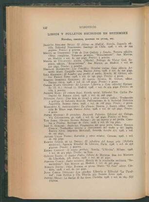 Libros y folletos recibidos en Setiembre
