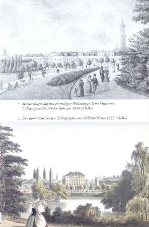 Der Botanische Garten, Lithographie von Wilhelm Heuer (MHG)