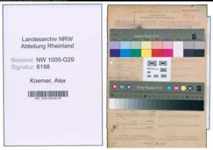 Entnazifizierung Alex Koerner , geb. 11.04.1893 (Reichsbahnsekretaer)