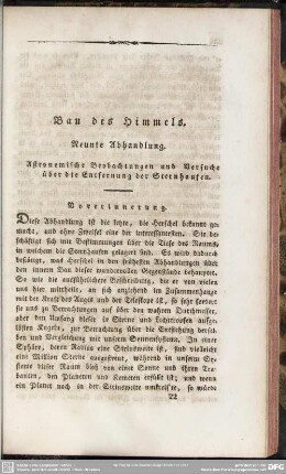 Neunte Abhandlung. Astronomische Beobachtungen und Versuche über die Entfernung der Sternhaufen