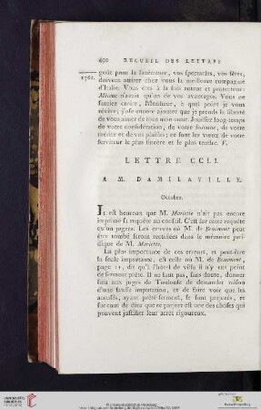 (Lettre CCLI - CCLX)