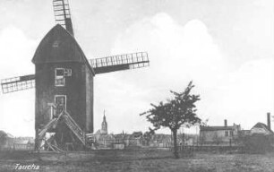 Taucha. Bockmühle und Stadtansicht, Ansichtskarte, um 1944, Repro
