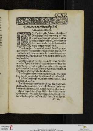 Vorrede der ersten Epistel zu den Corinthern