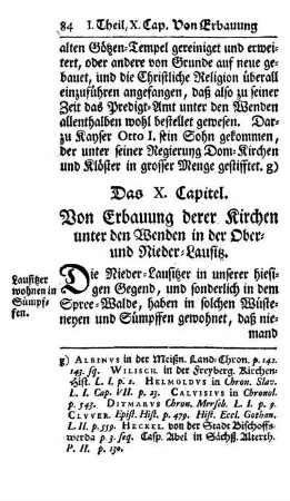 Das X. Capitel. Von Erbauung unter den Wenden in der Ober- und Nieder-Lausitz.