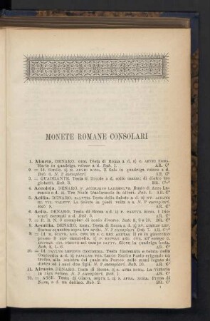 Monete Romane Consolari