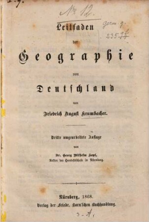 Leitfaden der Geographie von Deutschland