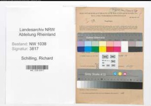 Entnazifizierung Richard Schilling , geb. 03.01.1889 ()