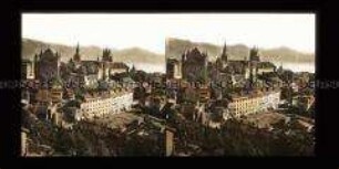 Panorama von Lausanne mit Schloss Saint-Maire und Kathedrale Notre-Dame