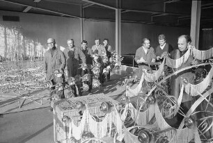 Vorbereitungen für den Bühnenball 71 des Badischen Staatstheaters in der Schwarzwaldhalle und Gartenhalle