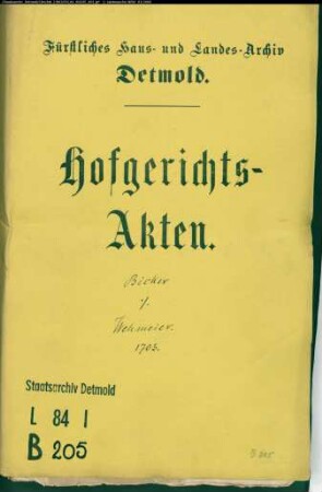Bicker, Johann zu Retzen gegen Kord Wehmeier zu Hölsen