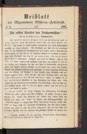 Beiblatt N° 4. Juli 1901