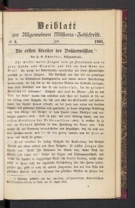 Beiblatt N° 4. Juli 1901