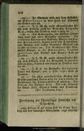 Fortsetzung der Chronologie Heinrichs des Erlauchten