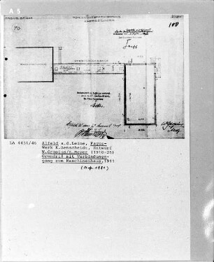 Fagus-Werk, Grundriß mit Verbindungsgang zum Maschinenhaus