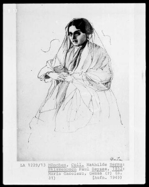 Skizzenbuch — Bildnis Maria Gacciero
