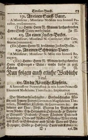 Nun folgen auch etliche Weibliche Titul.