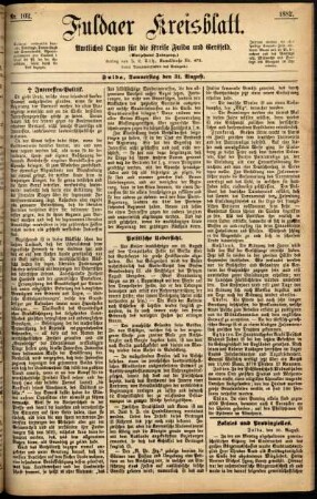Ausgabe vom Donnerstag, den 31. August 1882.