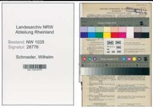 Entnazifizierung Wilhelm Schroeder , geb. 23.09.1904 (Kaufmaennischer Angestellter)