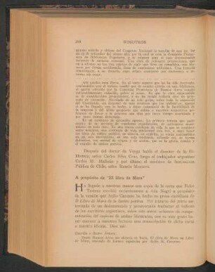 A propósito de "El libro de Mara"