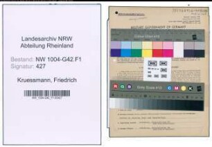 Entnazifizierung Friedrich Kruessmann , geb. 15.10.1905 (Kaufm.Angestellter)