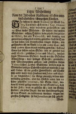 Letzte Abtheilung Ron der Jüdischen Rabbinen etlichen wunderbahrlichen schwartzen Künsten.