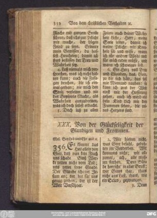 XXX. Von der Glückseligkeit der Glaubigen und Frommen.