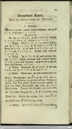 Dreyzehntes Kapitel. Von der Ausziehung der Wurzeln