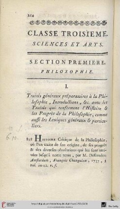 Classe troisieme: Sciences et arts