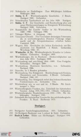 Stuttgart (Nr. 231-257)