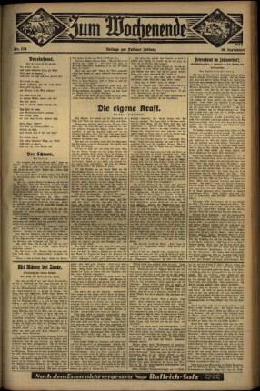 Zweite Ausgabe vom Sonntag, den 30. September 1934.