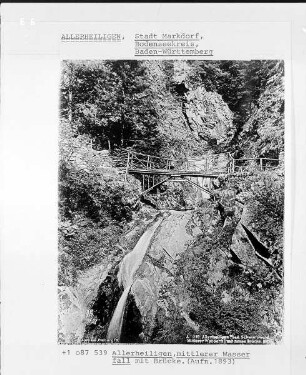 Mittlerer Wasserfall mit Holzbrücke bei Allerheiligen (Markdorf)