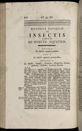 Historiæ Naturalis De Insectis. Liber IV. De Insectis Terrestribus, Pedatis Et Alatis.