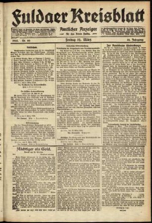 Ausgabe vom Freitag, den 12. März 1920.