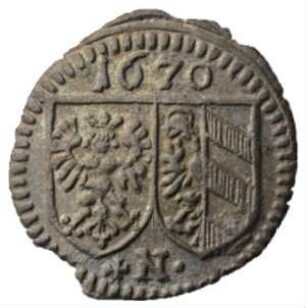Fundmünze, Pfennig (einseitig), 1670