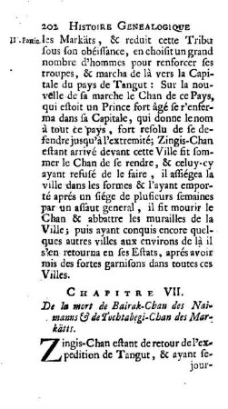 Chapitre VII. De la mort de Bairak-Chan des Naimanns & de Tochtabegi-Chan des Markätts