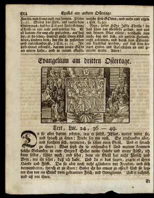 Evangelium am dritten Ostertage ... Text, Luc. 24, 36-49.