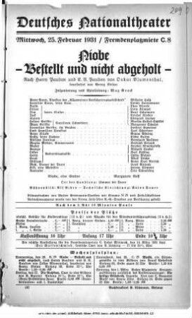 Niobe - Bestellt und nicht abgeholt