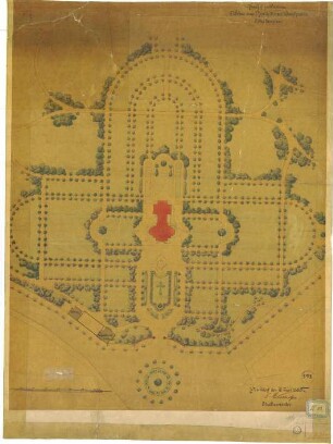 Friedhof zu Golzheim Neubau einer Kapelle und eines Hauptportals Situationsplan.