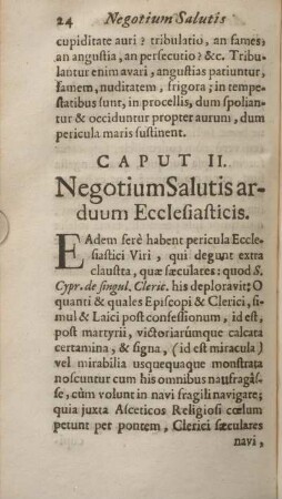 Caput II. Negotium salutis arduum ecclesiasticis.