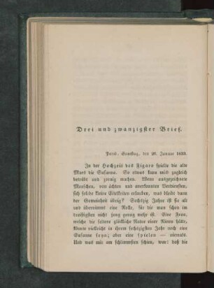 Drei und zwanzigster Brief