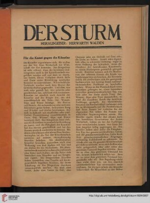 Für die Kunst gegen die Künstler