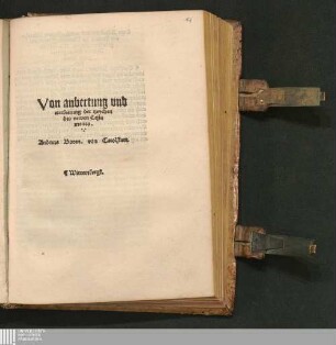 Von anbettung vnd ererbietung der tzeychen des newen Testaments