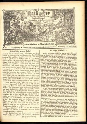 Ausgabe vom Sonntag, den 30. Dezember 1900.