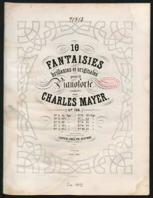 N°. 7: 10 fantaisies brillantes et originales pour le pianoforte op. 188