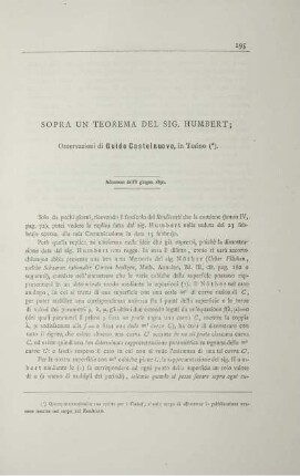 Sopra un teorema del sig. humbert.