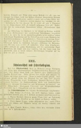 III. Schulausschuß und Lehrerkollegium
