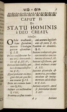 Caput II. De Statu Hominis à Deo Creati