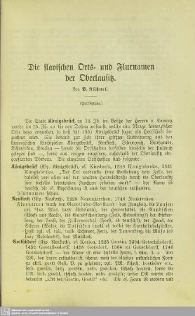 Die slavischen Orts- und Flurnamen der Oberlausitz